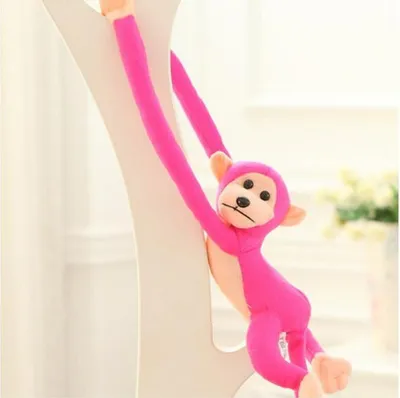 Produktbild von Plüsch Affe Maskottchen Mit Sound Dunkelrosa 80 Cm
