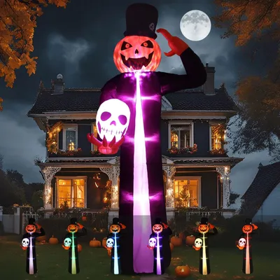 Aufblasbarer Halloween-Geist 3,6 m RGB LED 8 Modi