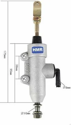 Produktbild von Fussbremszylinder 10 mm Silber Typ1 für ATV Quad Dirt Bike Pit Bike - HMParts
