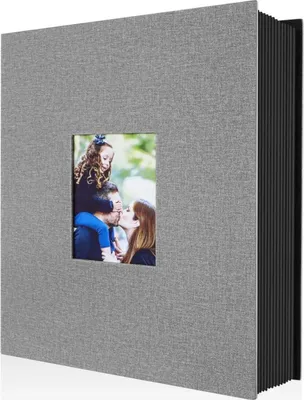 Image de Album photo Lanpn 10x15 400 pochettes en toile Album photo à insérer Gris