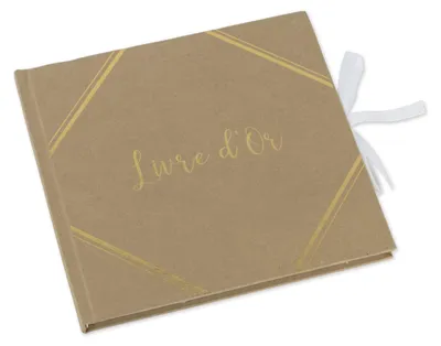 Produktbild von Gästebuch Kraftpapier Goldprägung 21 x 20 cm 64 Seiten mit Band - Einheitsgröße