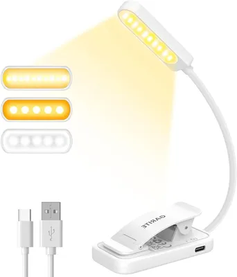 Obrázok produktu pre Stolná lampa – Čítacia lampa – Nočné čítanie – Plynulé stmievanie – 10 LED – Biela