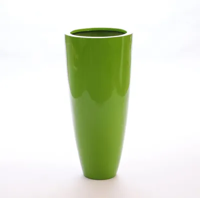 Produktbild von Elegant Einrichten | Pflanzkübel | Fiberglas | rund konisch | D38xH80cm | hochglanz avocado grün.