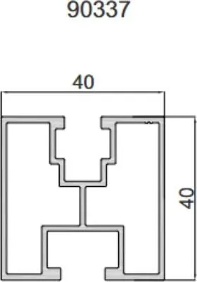 Obrázek produktu pro FVE Hliníkový montážní H profil 40x40mm, 4,4m, délka 4400mm pro M10 hlavu