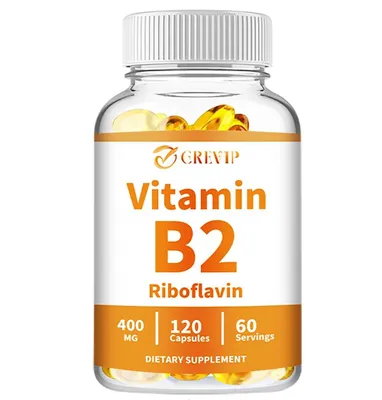 Obrázek produktu pro Vitamin B2 Riboflavin 400mg (120 kapslí) doplněk stravy, zdraví těla, imunitní systém, nervový systém, trávení, oči, nervy, úzkost