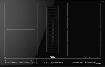 Image de Table de cuisson à induction avec hotte aspirante 800 x 510 mm 4 zones de cuisson à induction