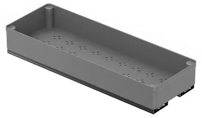 Immagine prodotto di Organizzatore per armadietti da cucina - Ripiano estraibile - Cassetto per armadi e dispense - Montaggio senza foratura - Plastica ABS - 13,5 cm, grigio