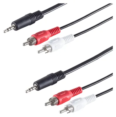 Produktbild von 2x Klinke Cinch AUX 1,5m Klinkenkabel Klinkenstecker 3,5mm Audio Stereo