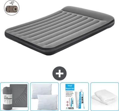 Produktbild von Bestway Luftmatratze - 2-Personen - 152 x 203 x 30 cm - Grau - Inklusive Zubehör