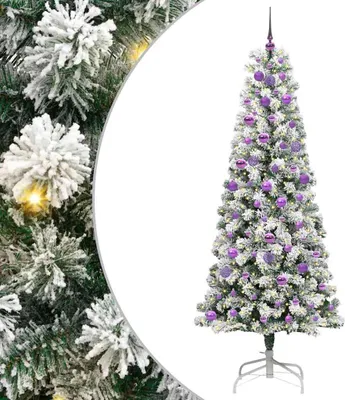 Obrázek produktu pro vidaXL Umělý skládací vánoční stromek zelený a bílý 210 cm