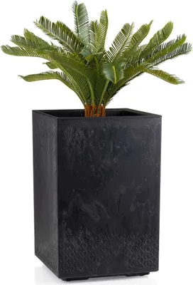 Produktbild von HowHomely 36L Blumentopf Betonique 58 cm Höhe, Pflanzkübel, Schwarz Übertopf für garten balkon