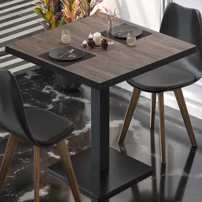 Produktbild von BM | Bistrotisch | B:T:H 70 x 70 x 75 cm | Light Wenge / Schwarz | Quadratisch | Schwarzer Rand | Bistro Tisch Esstisch