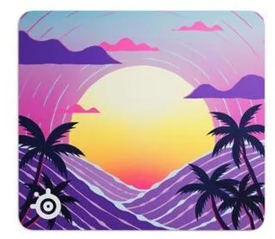 Produktbild von Gaming-Mauspad SteelSeries QcK L Neon Sunset, mikrofeine Gewebestruktur, 450 mm x 400 mm x 2 mm