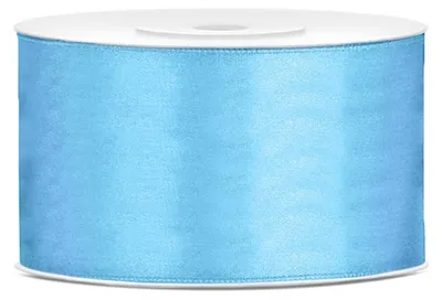 Productafbeelding van Satinband Hellblauw 50 mm x 25 m – Breed Decoratieband