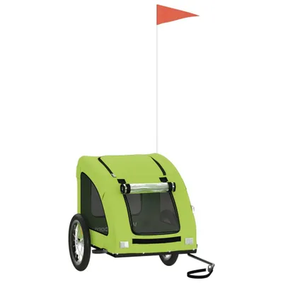 Image de vidaXL Remorque pour vélo Chiens Vert Tissu Oxford et fer