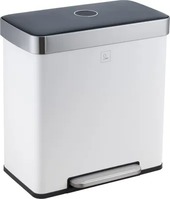 Produktbild von SVITA LT2X30 Mülleimer 60l Treteimer 2 Fächer mit Deckel Weiß