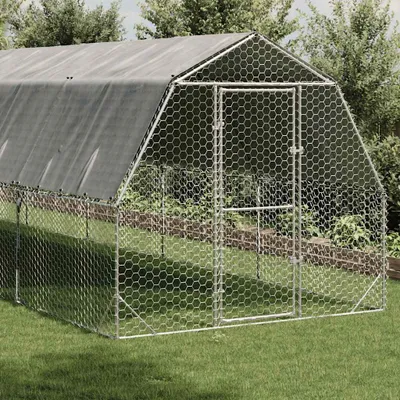Immagine prodotto di Recinto per Polli con Tetto 2,5x8x2,25 m in Acciaio Zincato