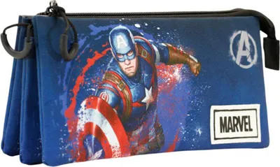 Immagine prodotto di Karactermania - Etui na przybory szkolne Captain America, trójkomorowe
