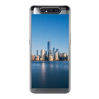 Produktbild von MuchoWow® Handyhülle Schutzhülle Hülle für Samsung Galaxy A80 New York - Skyline - Blau Silikon Softcase Handy Hülle - Schutzdeckel