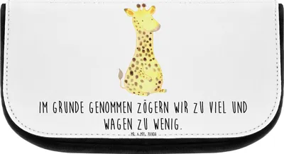 Produktbild von Mr. & Mrs. Panda Kulturtasche Giraffe Zufrieden - Weiß - Geschenk, Waschbeutel, Glück, Organizer, kulturtäschchen, Afrika, Kosmetiktasche, Kulturbeutel, Abenteuer
