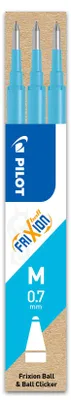 Produktbild von PILOT Ersatzmine FriXion Ball/Clicker 0.7 - 3er Set Tintenrollerminen, Hellblau