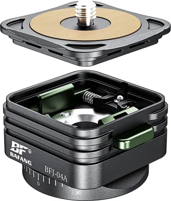 Produktbild von BAFANG BFJ-04A Schnellwechselplattensystem QR-Montageplatte Kamerastativhalterung Aluminiumlegierung 360¡ã drehbar mit 1/4 Zoll Schraube 3/8 Zoll Gewinde fuer DSLR-Kamerastativschieber
