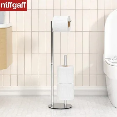 Produktbild von Famanu Toilettenpapierhalter mit Ablage - Silber