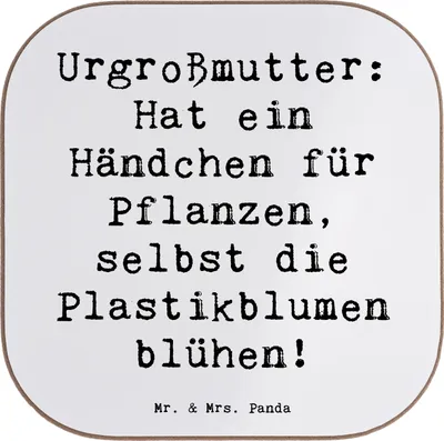 Produktbild von Mr. & Mrs. Panda Personalisierter Bierdeckel Urgroßmutter Wundergrün - Weiß - Geschenk, Untersetzer, Erinnerungen, Personalisiert, Familientradition, Weihnachten, Familie