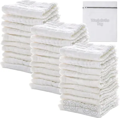Productafbeelding van Hydrofiele doeken 30 stuks, 25x25 cm, mousseline, voor baby