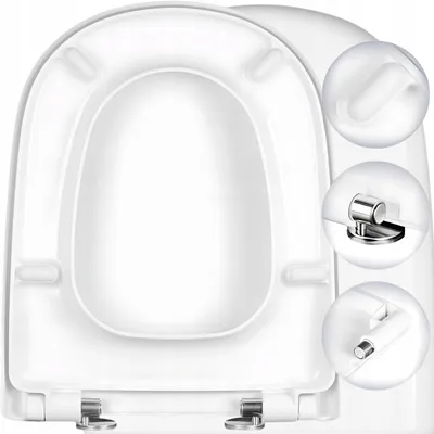 Produktbild von WC Sitz - Toilettensitz- für Roca Giralda - Weiß - 45 Cm X 36,8 Cm - Antibakteriell - Absenkautomatik - Toilettendeckel