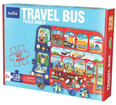 Produktbild von Lernpuzzle Bus - 128 Teile - Motivpuzzle Fahrzeuge ab 6 Jahren