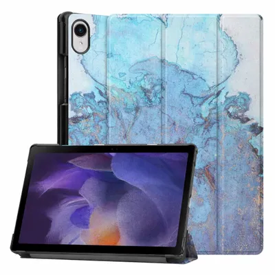 Produktbild von Schutzhülle Case Cover für Samsung Galaxy Tab S11 11" 2025 SM-X736/SM-X730 Smart Cover Magnet Standfunktion Klapphülle Tablet Tasche BLAU/GOLD MARMOR