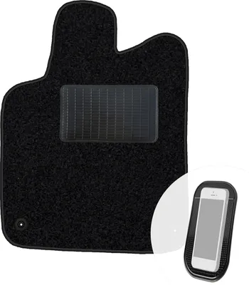 Produktbild von moto-MOLTICO Fahrer Fußmatte Auto Velours Fahrerseite Autoteppiche Schwarz Fahrermatte 1-teilig passend für Peugeot 407 I Citroen C5 I 2001-2011