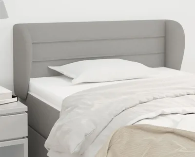 Produktbild von [Home] Kopfteil mit Ohren Hellgrau 93x23x78/88 cm Stoff , Neue Mode 2024 im häuslichen Leben