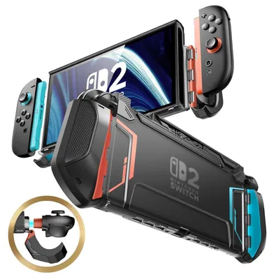 Produktbild von Schutzhülle für Nintendo Switch 2 8 Zoll 2025, TPU Griff, Dockable Case, Blau/Rot