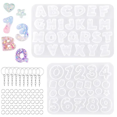 Image de Moules en silicone pour lettres et chiffres - Ensemble pour résine époxy - 26 lettres et 10 chiffres