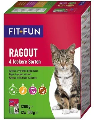 Produktbild von FIT+FUN Adult Ragout 4 Sorten 12x100g