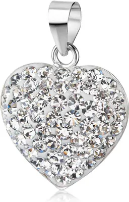 Produktbild von MATERIA by Matthias Wagner Herz Anhänger Silber 925 Damen Kristall weiß wahlweise mit Kette KA-79