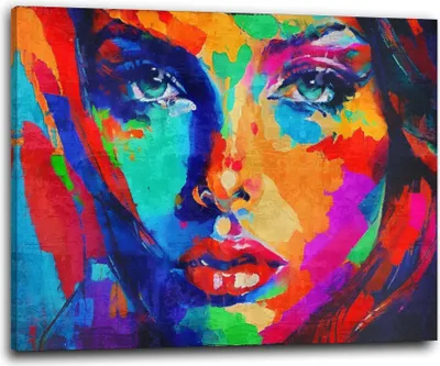 Produktbild von Wandbild Leinwandbild Frau Beautiful Face Kunstdruck XL Wanddeko: 90x60x2cm