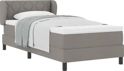 Zdjęcie produktu dla Łóżko sprężynowe z materacem Ciemnoszary 90 x 200 cm tkanina