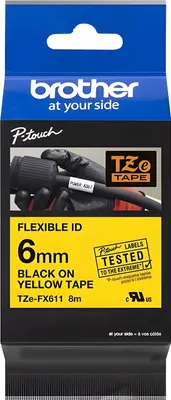 Immagine prodotto di Brother TZE-FX611 Nastro per etichette Nero su giallo