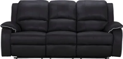 Produktbild von HERNANI 3-Sitzer-Sofa mit Entspannungsfunktion aus Mikrofaser - Schwarz