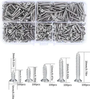 Produktbild von Selbstschraubendes Schraubenset 500 Stück Metall