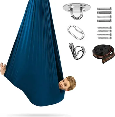 Produktbild von Therapeutische Schaukel, Schaukelstuhl, 200 kg Tragkraft, 150 x 280 cm, geeignet für Kinder mit Autismus, SPD, ADHS, Asperger-Syndrom (dunkelgrün)