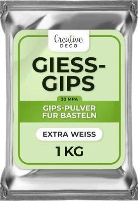 Zdjęcie produktu dla Creative Deco Proszek odlewniczy Extra White 1 kg | Gips modelarski do tworzenia szczegółowych reliefów