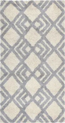 Zdjęcie produktu dla BELIANI Dywan beżowo-szary 80 x 150 cm bawełniany ręcznie wykonany geometryczny wzór salon sypialnia
