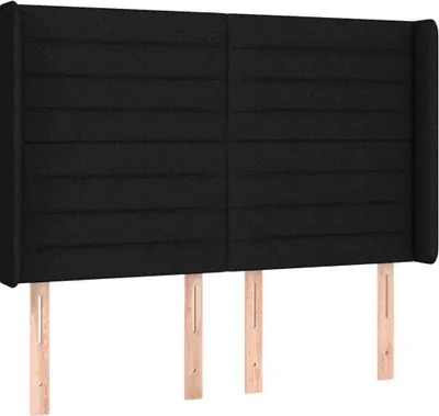 Obrázok produktu pre vidaXL Čelo postele s ušami čierne 147x16x118/128 cm Látka