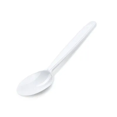 Obrázok produktu pre Biele polievkové lyžice z PP - opakovane použiteľné - 18,5 cm - 50 ks