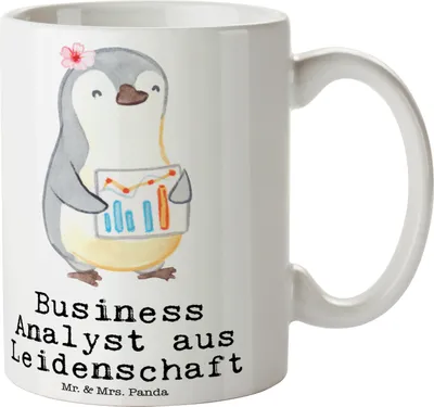 Produktbild von Mr. & Mrs. Panda Kaffeebecher Business Analyst Leidenschaft - Weiß - Geschenk, kaffeetasse bedruckt, Pott, Tasse, Trinkbecher, Becher