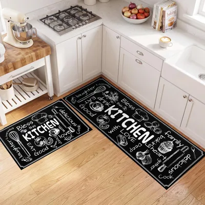 Zdjęcie produktu dla Solidchoice - Zestaw 2 antypoślizgowych mat do kuchni, jadalni i przedpokoju